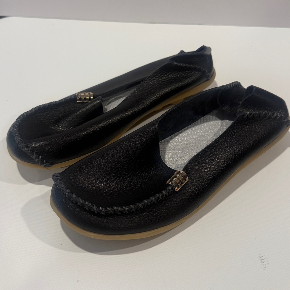 Black Leather Moccasins